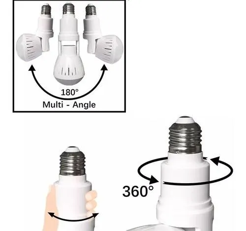 Cámara Bombillo Wifi Flexible 360º Nocturno Ip