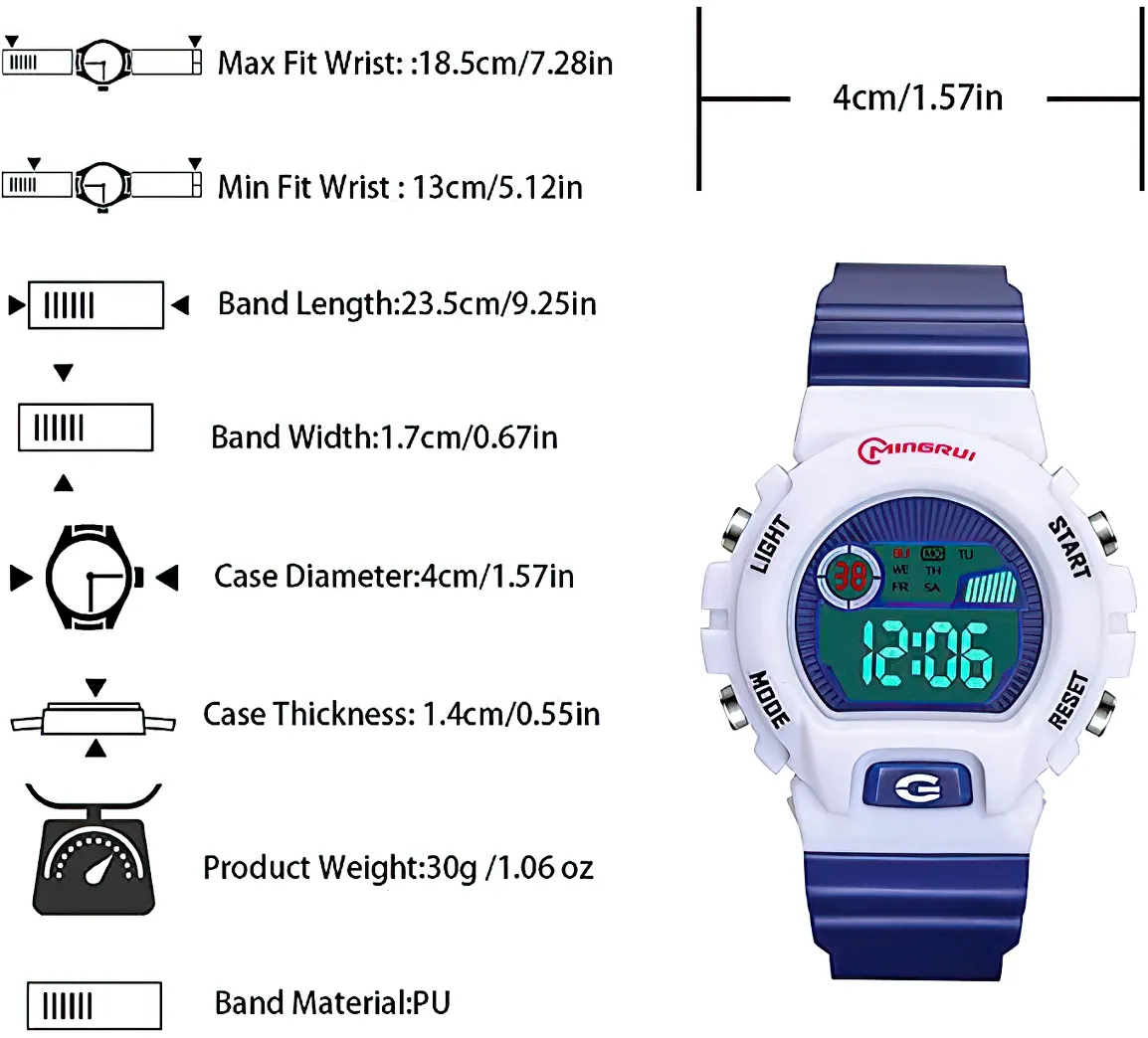 Reloj Impermeable Niño Niña Azul