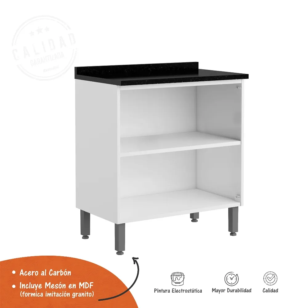 Mueble Base Gourmet 80cm con Mesón Blanco