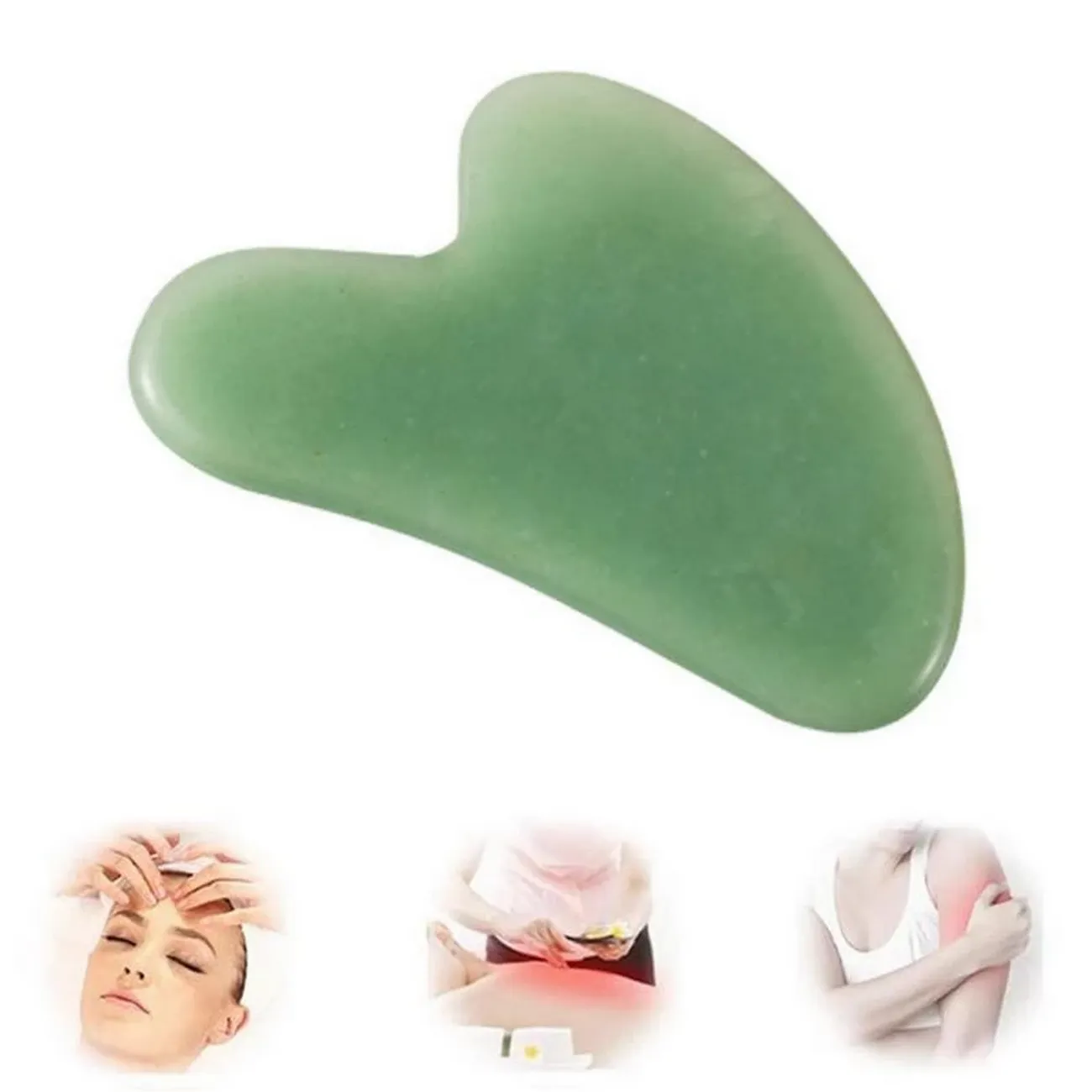 Guasha Cuarzo Jade 100% Natural Masajeador Facial