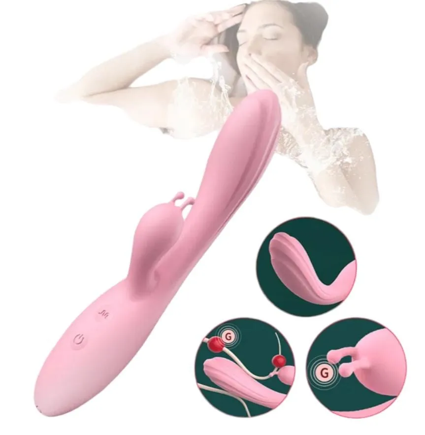 Vibrador Doble Estimulación Punto G Recargable + Lubricante Neutro Juguete Sexual Leyla