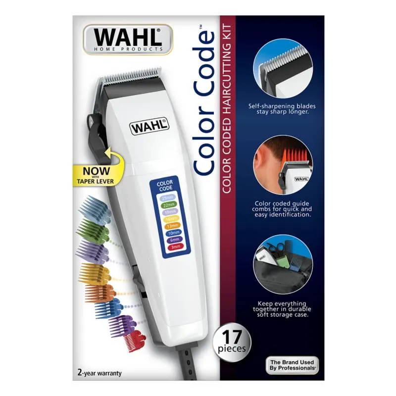 Máquina Peluquera Color Code Wahl 17 Pz Cable Original