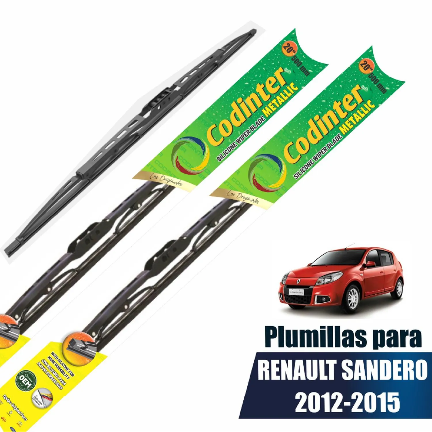 Par Plumillas Codinter Metallic Renault Sandero 20"| 20"