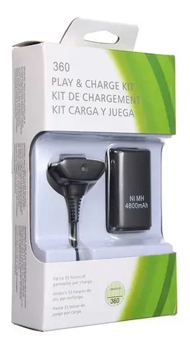 Kit Carga Y Juega Para Control Xbox 360 Pila Bateria Y Cable