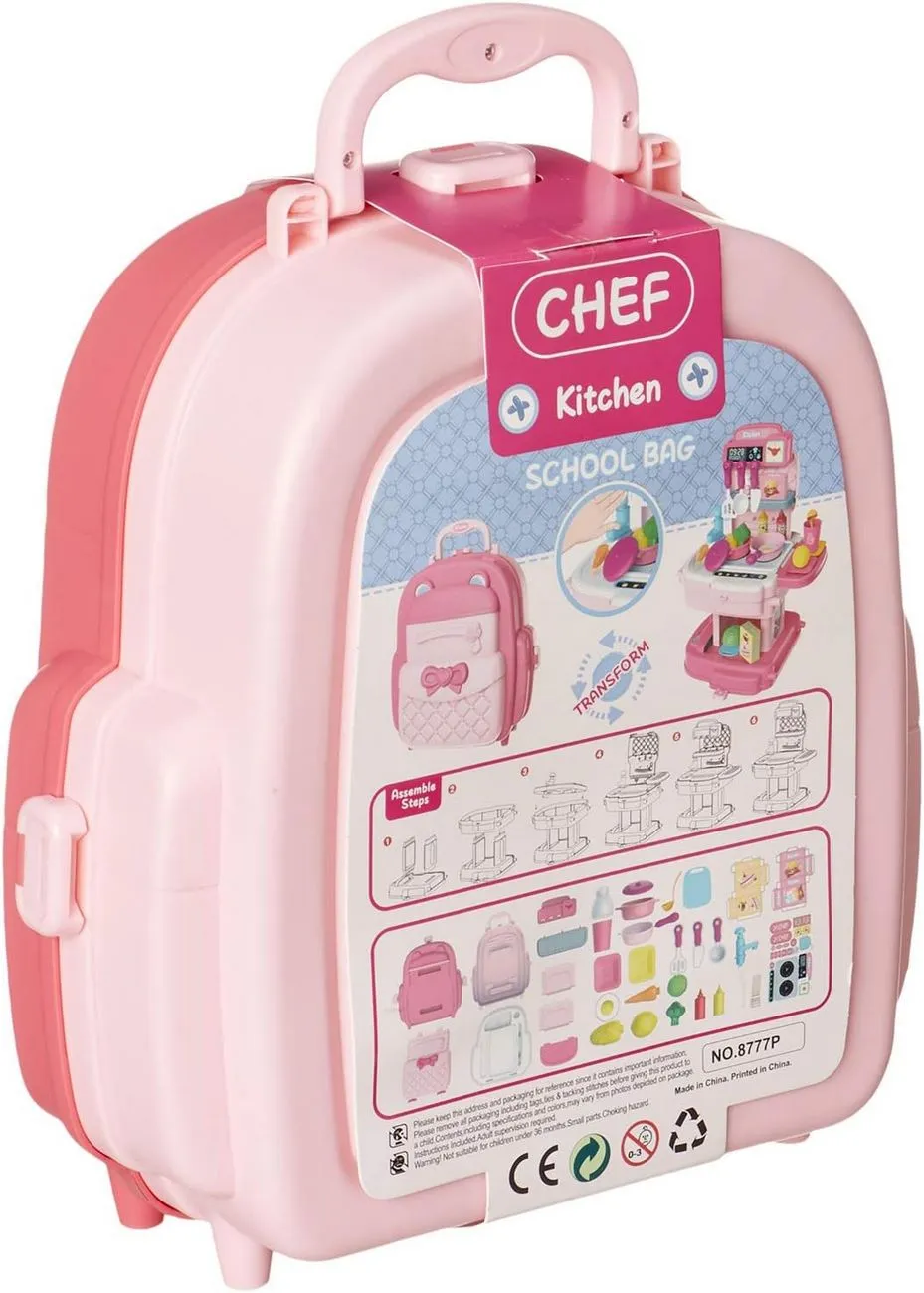 Set Cocina Cheef Maleta Portátil Niña Didáctico Interactivo