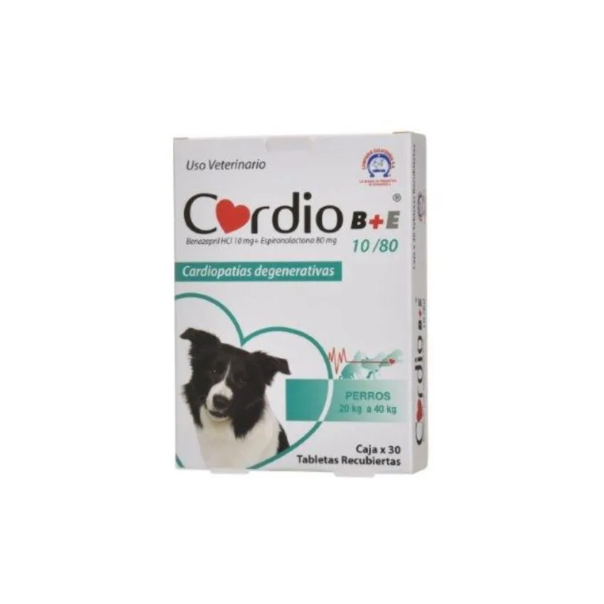 Cardio Be 10-80 Insuficiencia Cardiaca Perros 20-40Kg 30 Tab