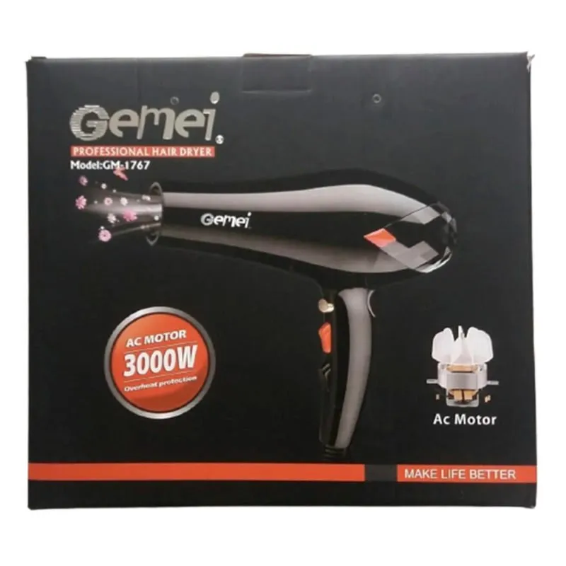 Secador De Pelo Profesional 3000w Gemei Gm-1767