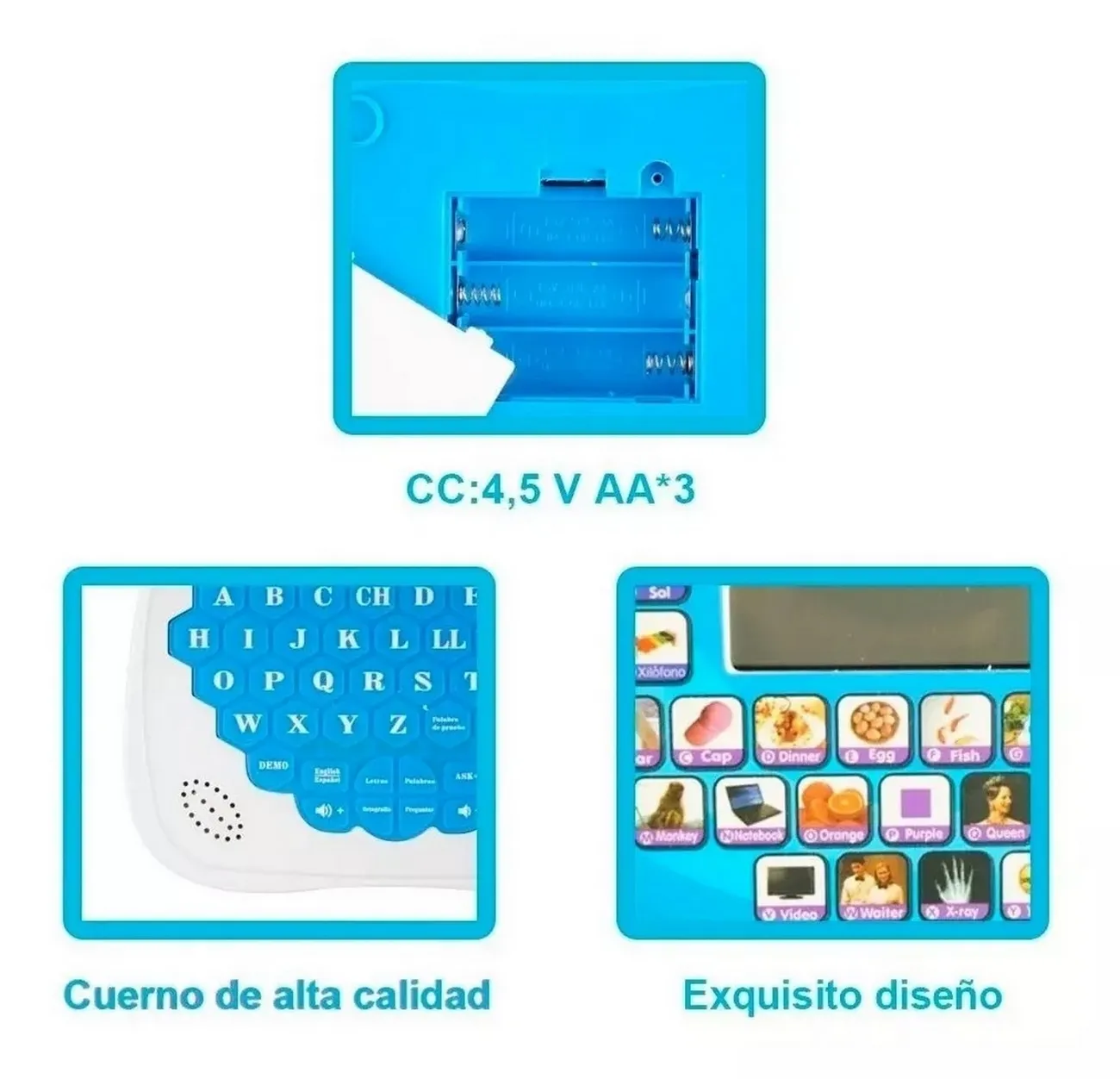 Mi Primer Portátil Infantil Mini Laptop Educativo Sonido Led