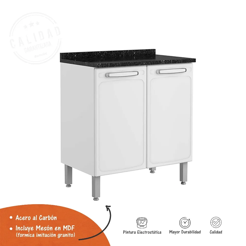 Mueble Base Gourmet 80cm con Mesón Blanco