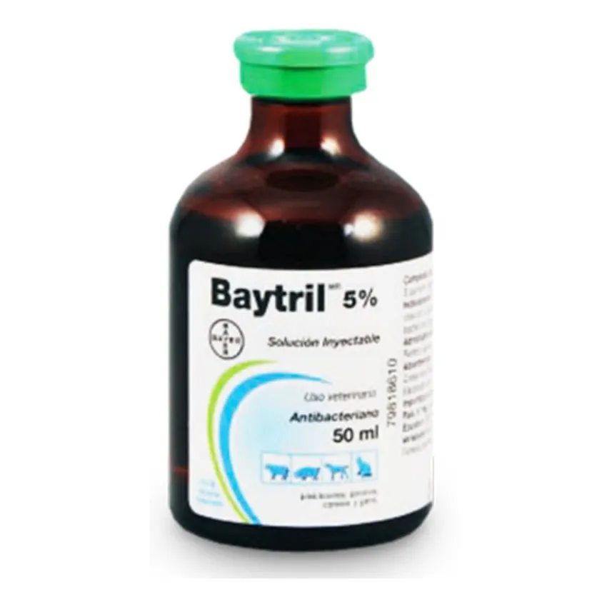 Baytril Antibiotico Inyectable Bovinos Y Otros Animales 50Ml