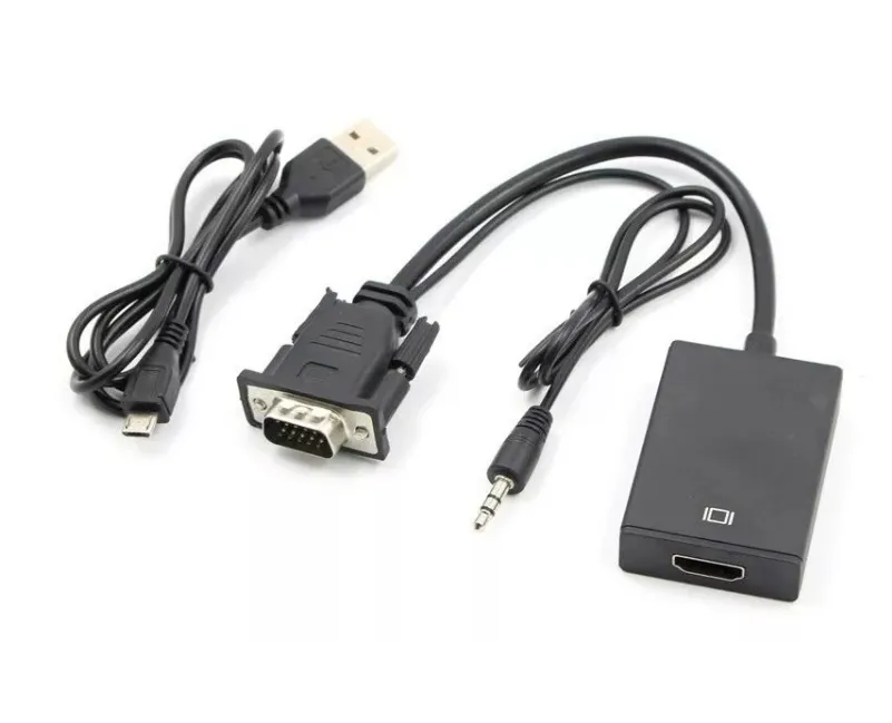 Cable Convertidor Adaptador Vga A Hdmi Audio 3.5mm Monitor