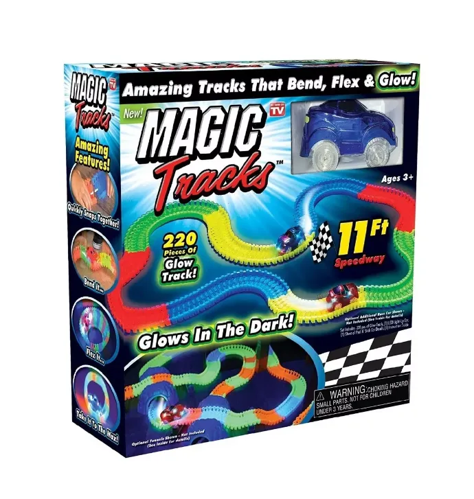 Pista Magic Tracks De 220 Piezas Pista Magica Flexible Neón