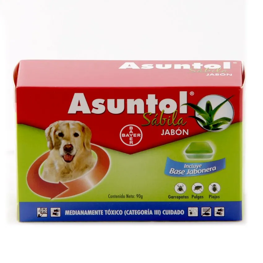 Jabon Asuntol Sabila Antipulgas Perros Gatos 90G