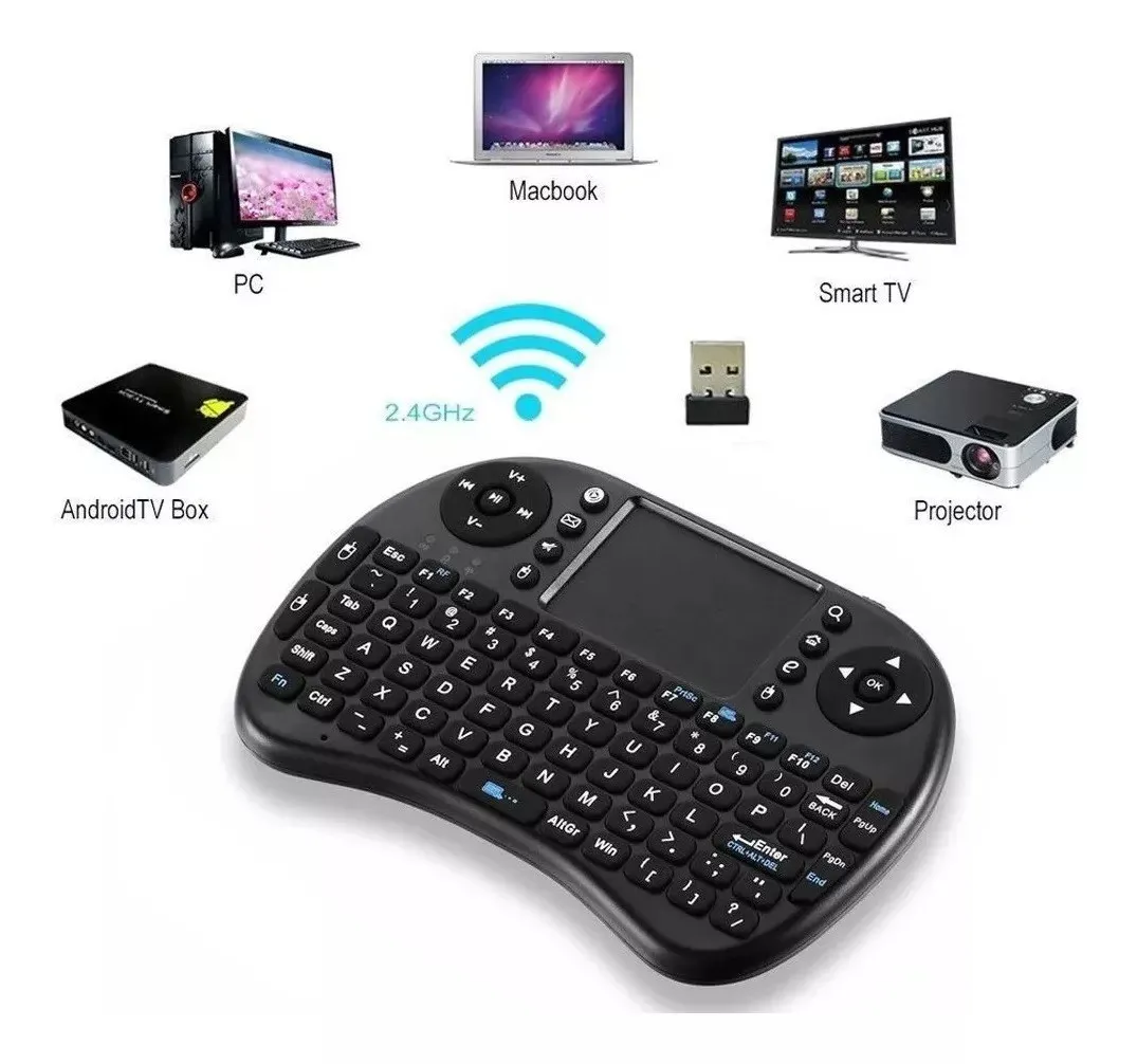 Mini Teclado Inalámbrico Android Smart Tv Iluminado Tvbox