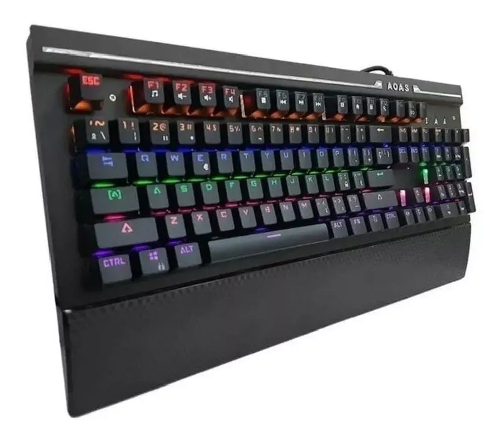 Teclado Gamer Mecánico Con Luces As-808 Español Tiene La Ñ