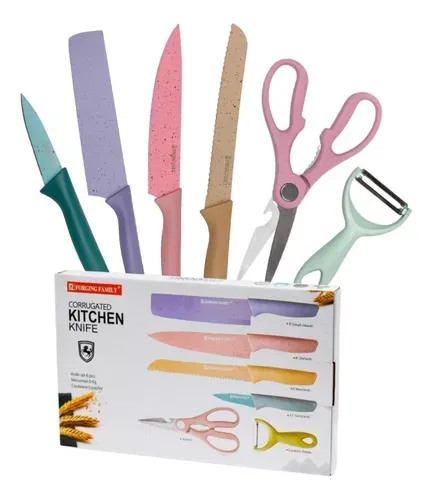 Juego Set Cuchillos Cocina X 6 Piezas Colores