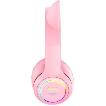 Audifonos Gamer Onikuma Original B90 Con Orejas Rosa Bluetooth Rgb