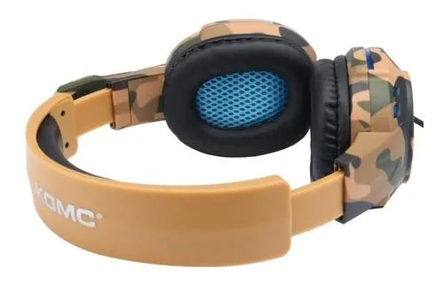 Audífonos Gamer Luces Led Micrófono Komc G305 Verde Militar