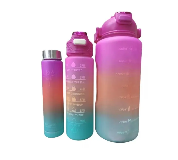 Botella Motivacional De Agua 3 Unidades Set X3 Termo Botilo