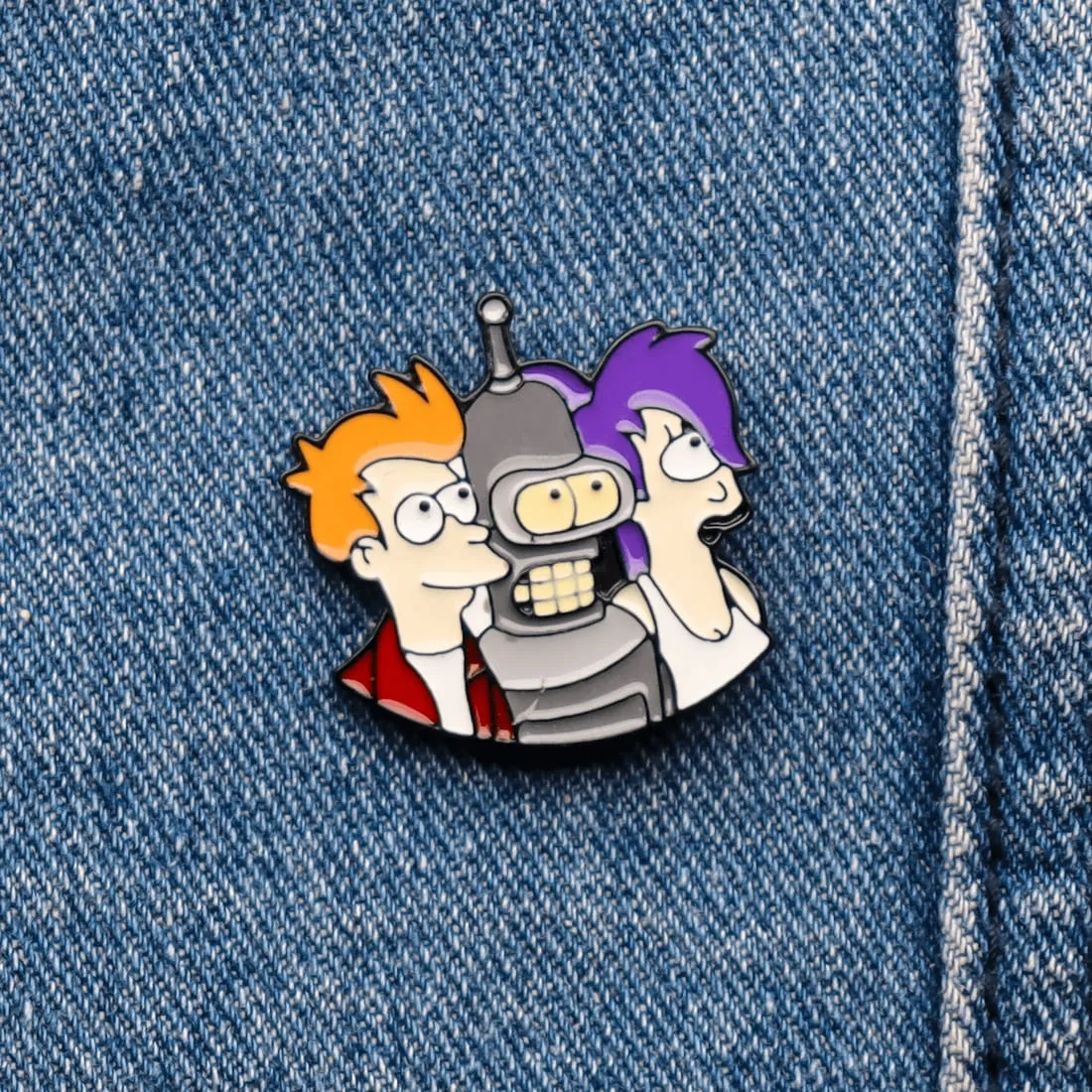 Prendedor (pin) Futurama + Bolsa decorativa