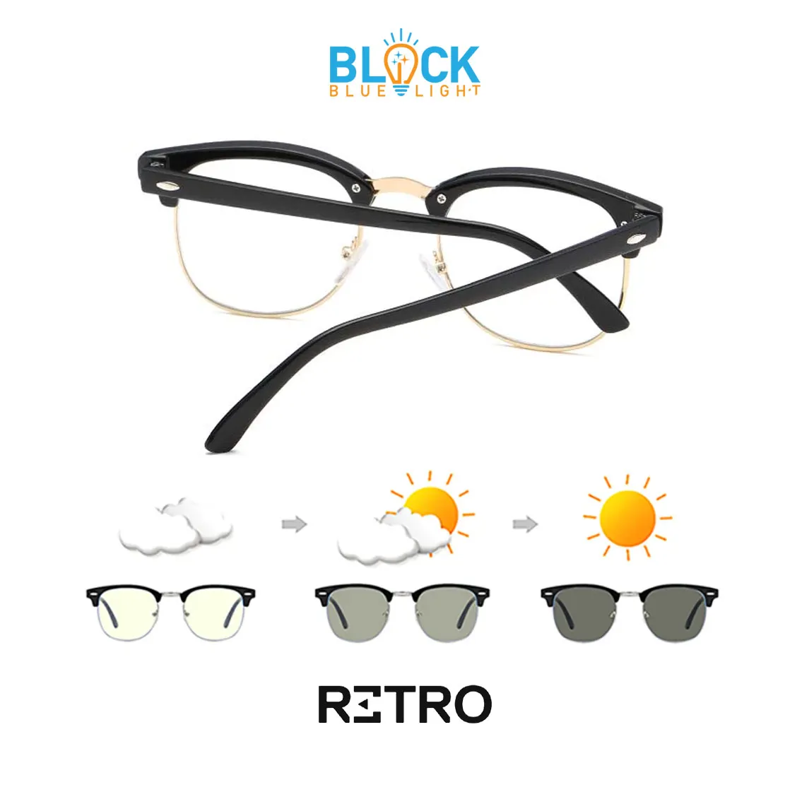 Gafas Óptica Retro® Lucky Master Gold AntiBlue® PC Fotocromaticos HD PRO® Gamer