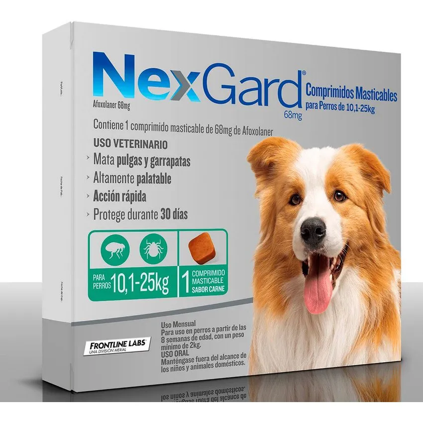 Nexgard Masticable Pulgas Garrapatas Perros 10,1 - 25Kg