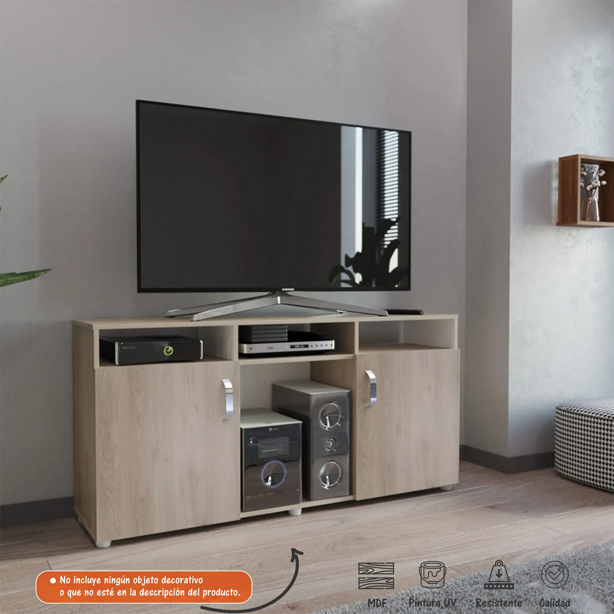 Mesa De Tv Mueble Televisor Urban Bertolini - Ceniza