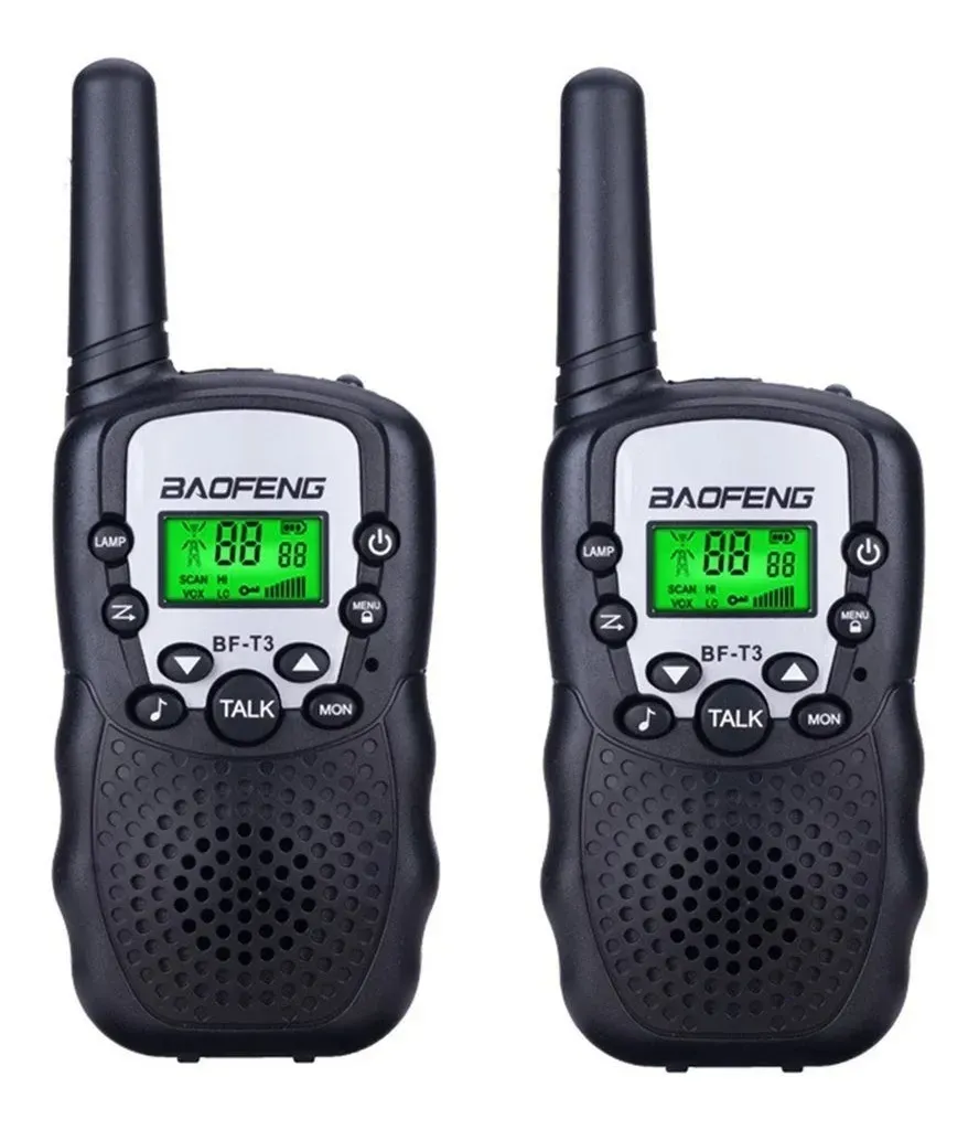 Radios Mini Walkie Talkies Baofeng Bf T3 X 2 Unidades Negro