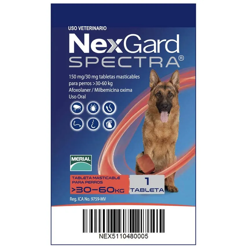 Nexgard Spectra Parasitos Pulgas Garrapatas Perros 30 - 60Kg