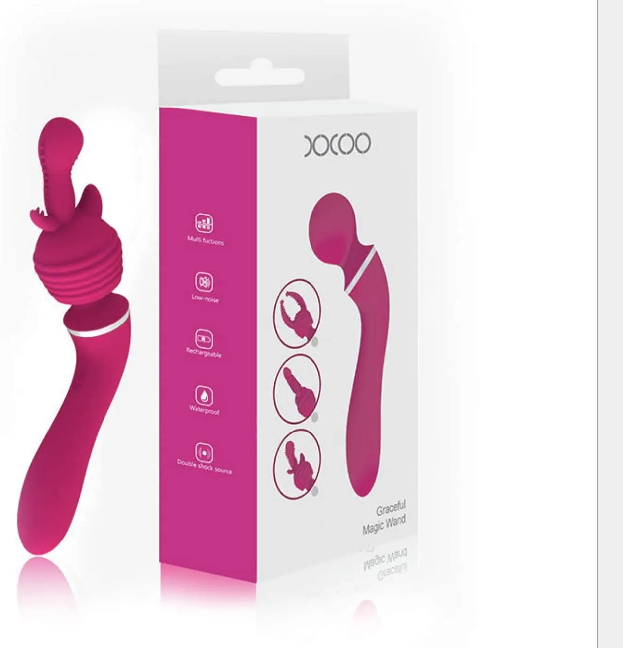 masajeador de clitoris y vibrador con fundas intercambiables