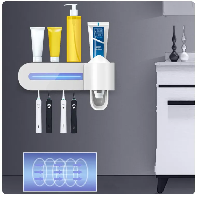 Soporte Cepillos De Dientes Con Dispensador Y Esterilizador