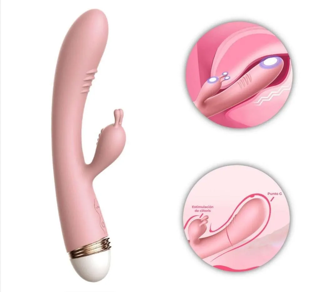 Vibrador consolador doble estimulación recargable juguete sexual punto g conejo