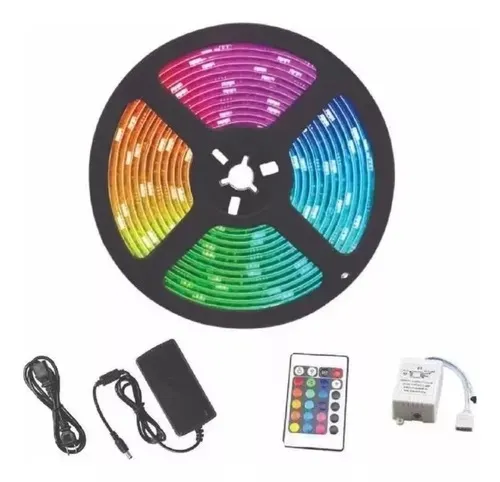 Cinta De Luz Led Multicolor Rgb De 5 Metros Con Control Led-5m