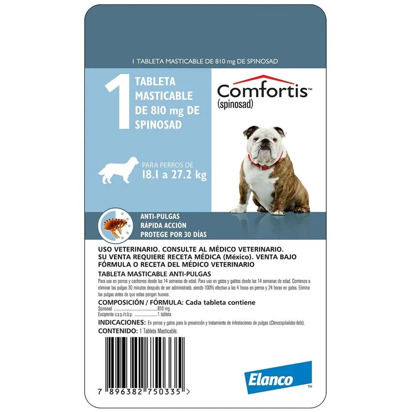 Comfortis Antipulgas Perros 18,1 A 27,2Kg Tabletas