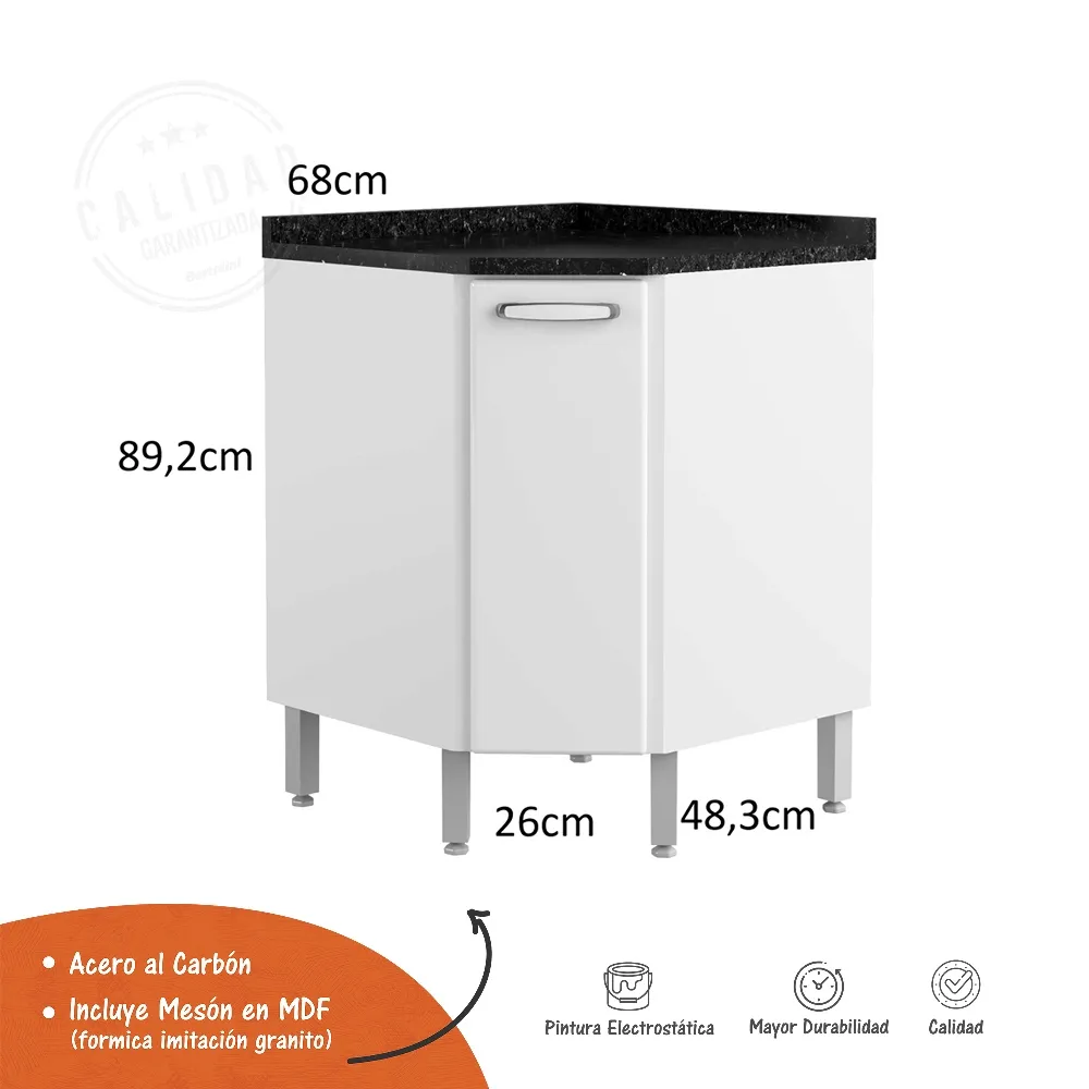 Mueble Esquinero Inferior Evidence Plus Blanco