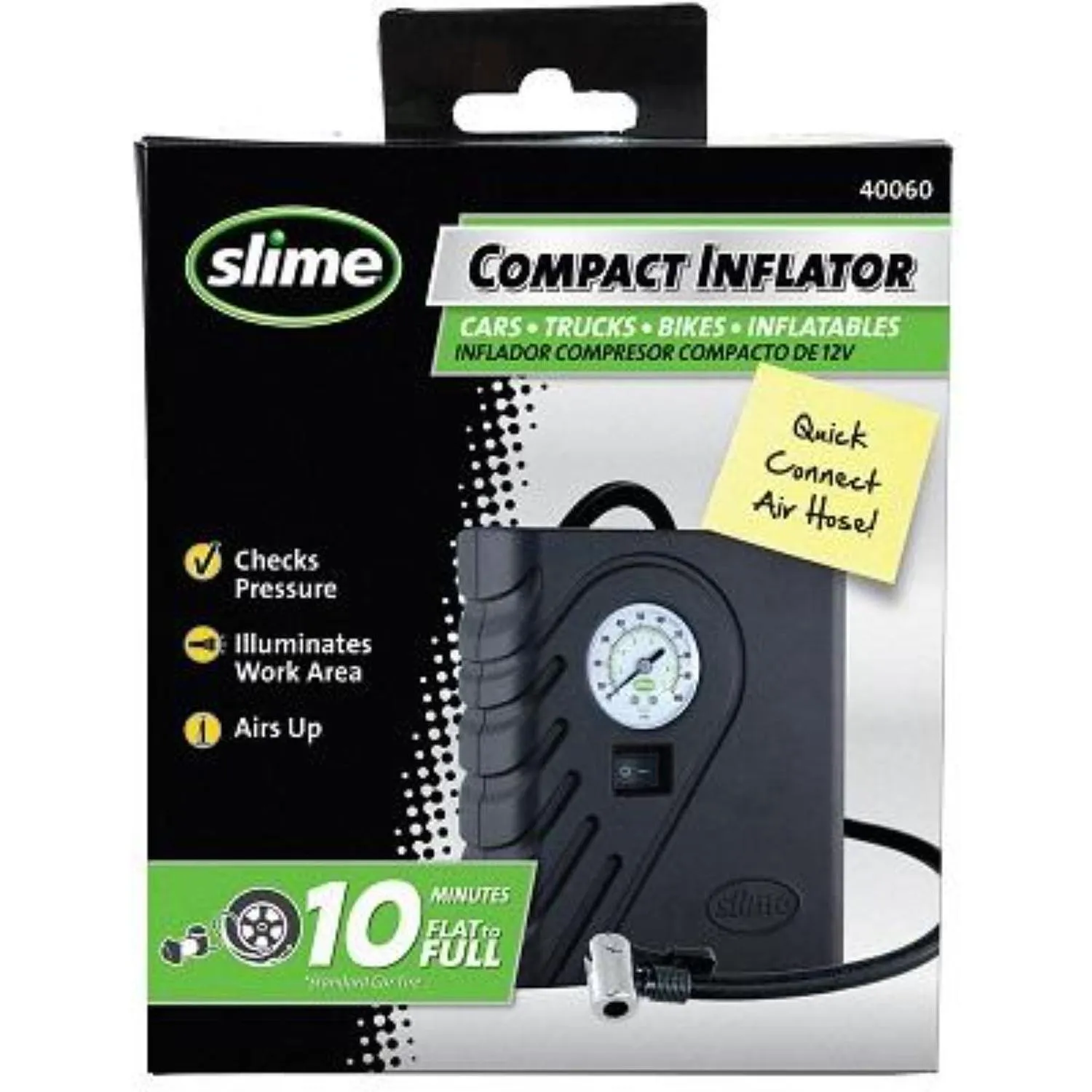 Compresor Aire Llantas Slime Compacto 10 minutos