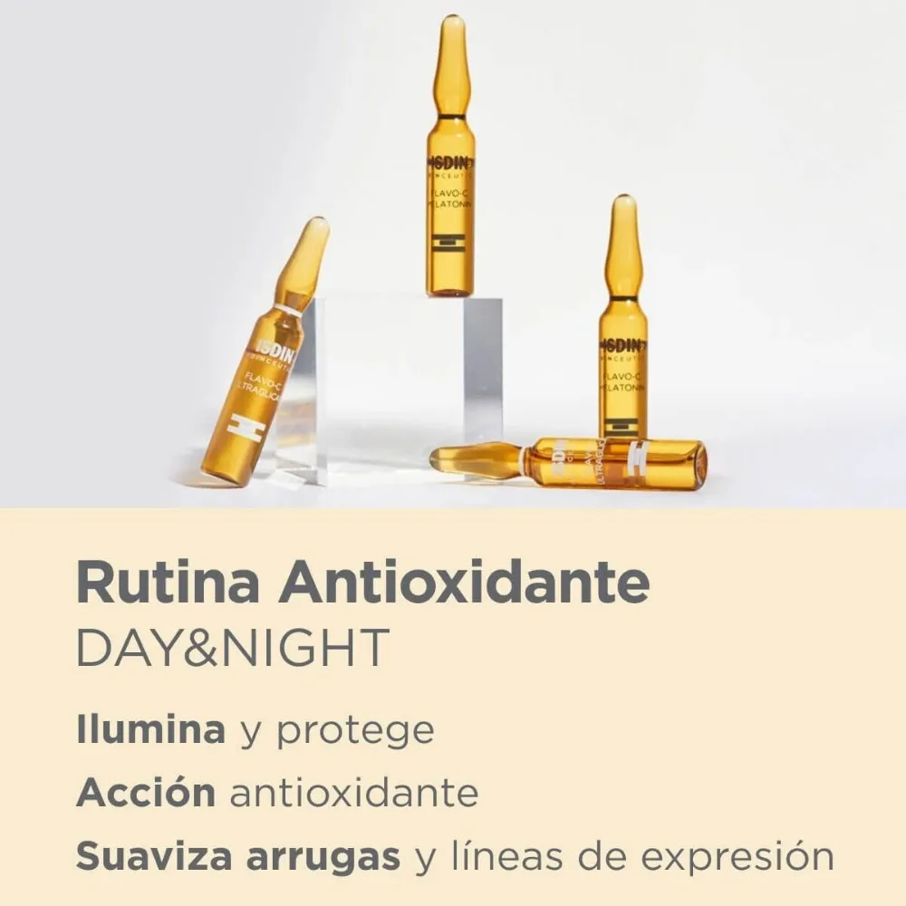 Isdinceutics Flavo-C Melatonin (10 Ampollas) &amp; Isdinceutics Ultraglican (10 Ampollas) - Tratamiento Anti-edad y Hidratante