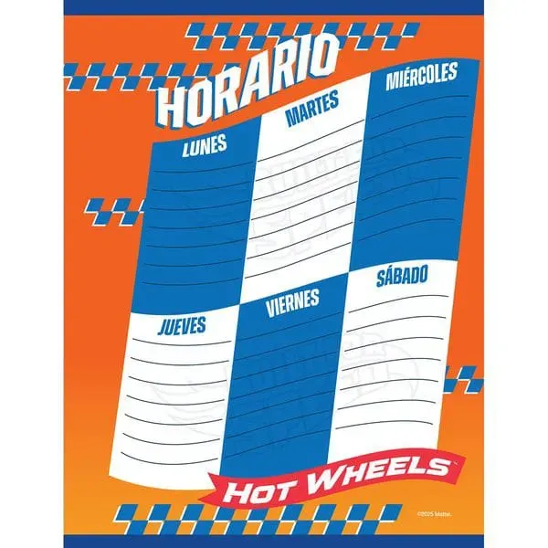 Cuaderno De 100 Hojas Primavera Hot Wheels X3Unidad Rallado