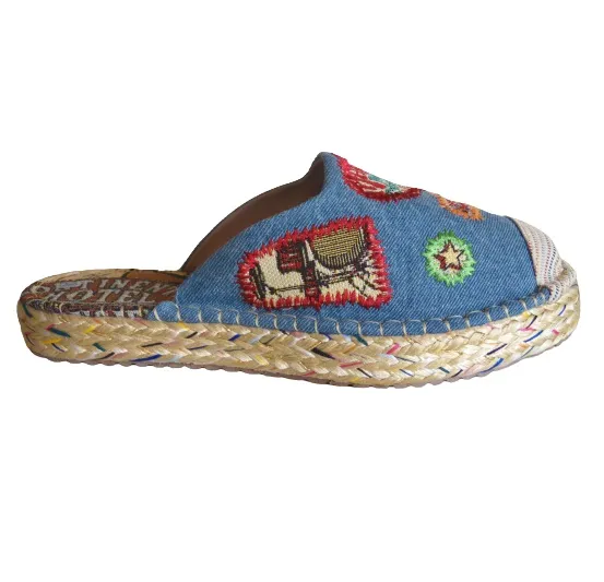 Sandalia Tipo Espadrila Sueca CALZADO GUERREROS PS-072 Indigo Claro