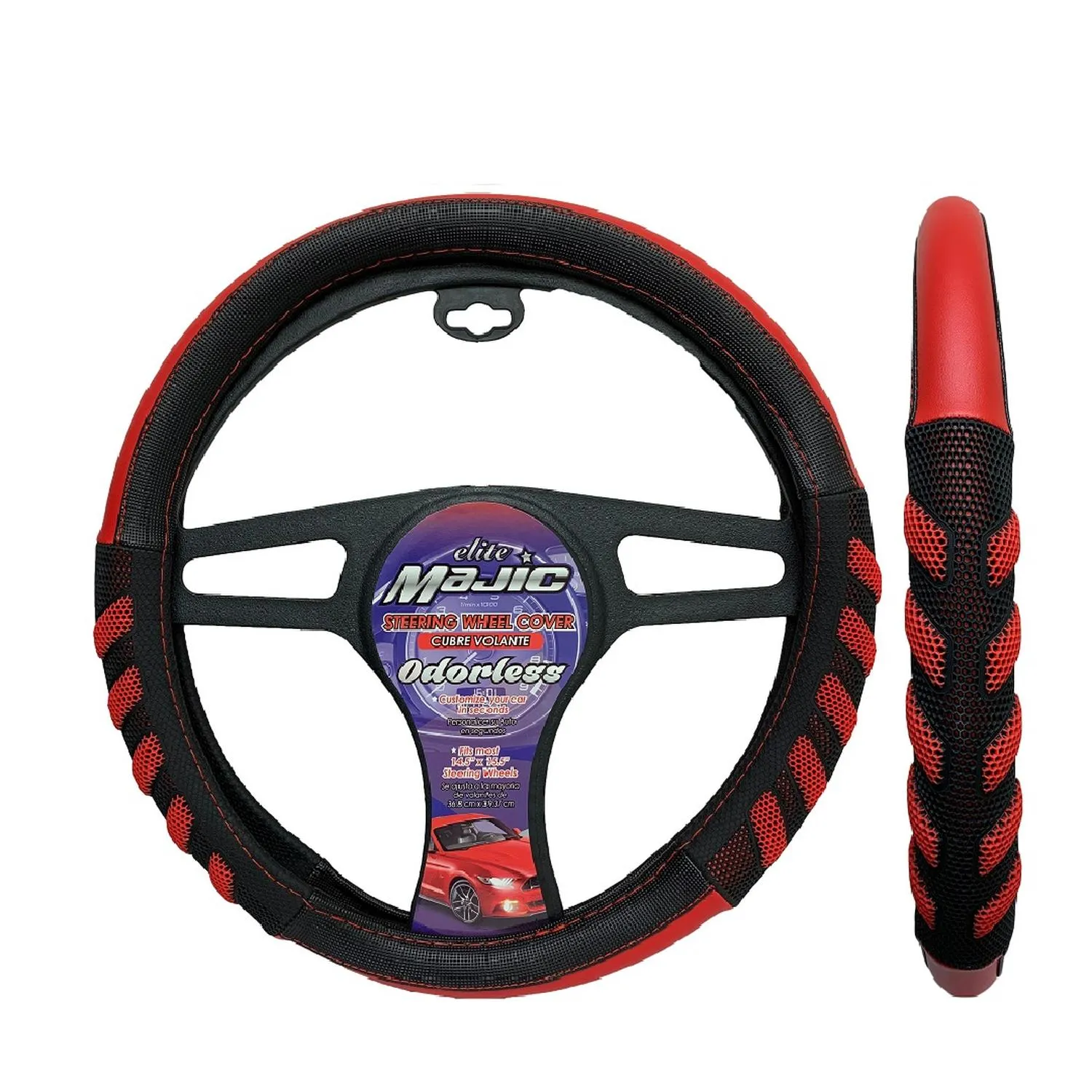 Cubre Volante Power Grip Negro Rojo