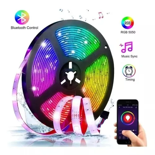 Cinta Tira Luces Led RGB Bluetooth 10 Metros Totales