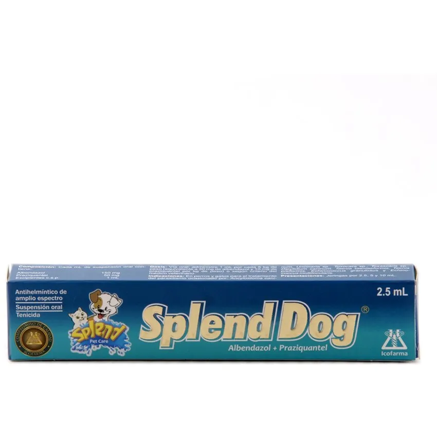 Splend Dog Antiparasitario Suspension Oral Perros Gatos 2.5Ml