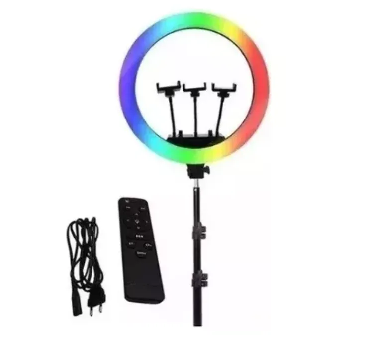 Aro De Luz Led 45cm Tripode + Doble Control Rgb Bluetooth