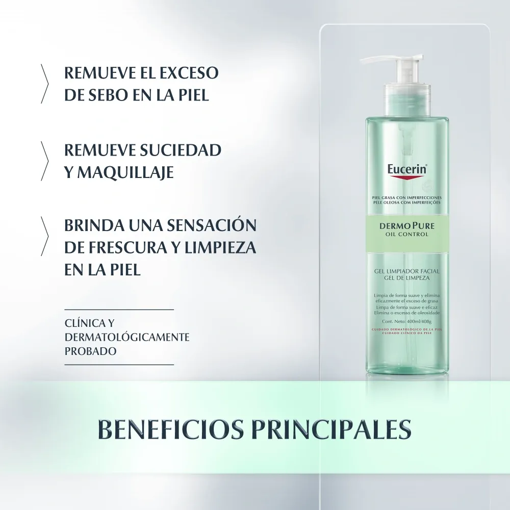 EUCERIN Gel Limpiador Facial Dermopure Oil Control X 400 Ml