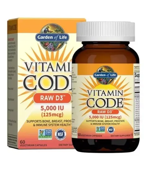 Garden of Life Vitamin Code Raw D3, 125 mcg, 60 Cápsulas