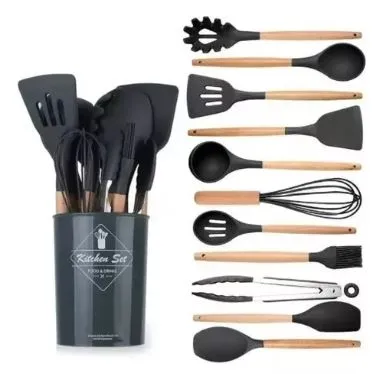 Set 12 Utensilios De Cocina Silicona Resistente Calor Juego