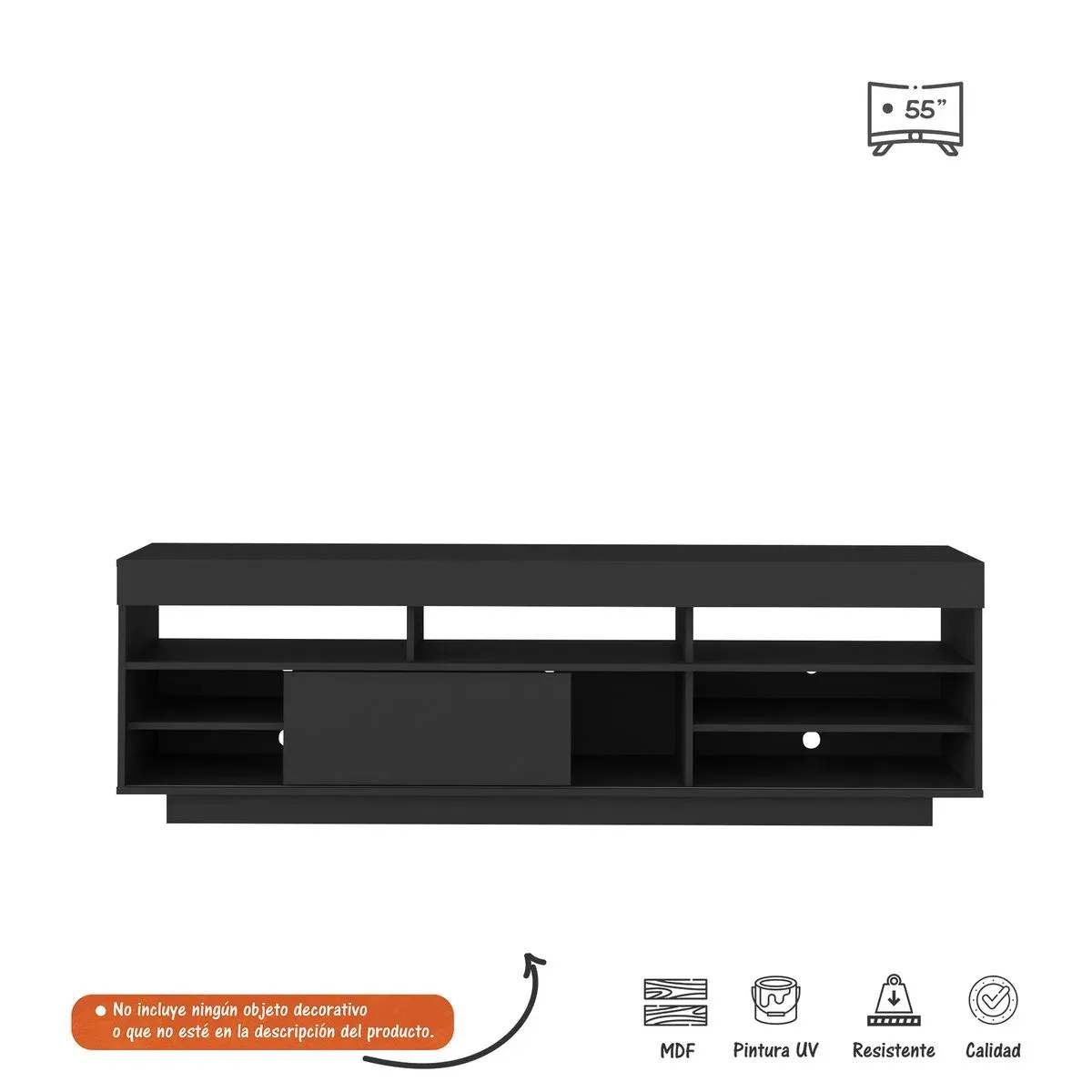 Mueble De TV 55" Bertolini Color Negro