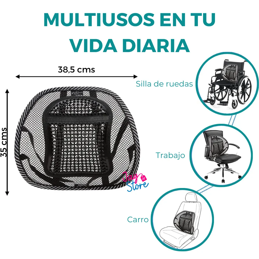 Espaldar Para Asiento Silla Carro Corrector Postura Lumbar