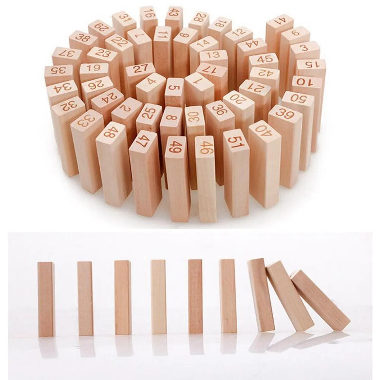 Jenga Tipo Torre Grande Madera Bloques 48pc Dados Juego Mesa