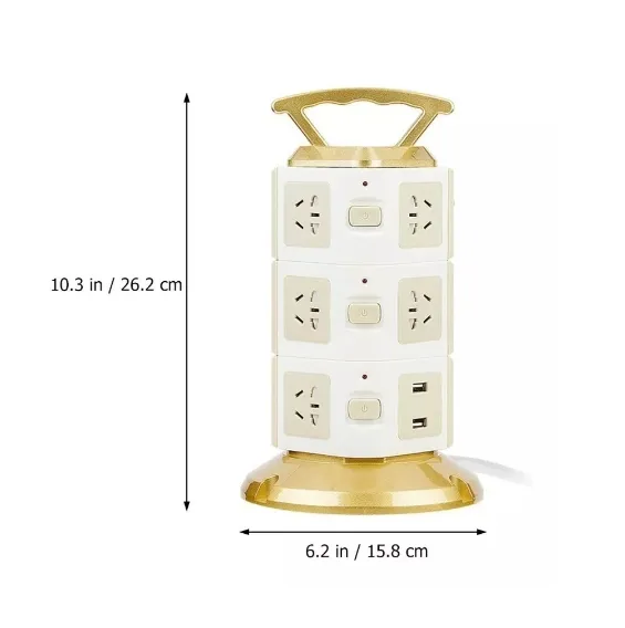 Torre Multitoma Vertical Usb X 12 Tomas 2500w